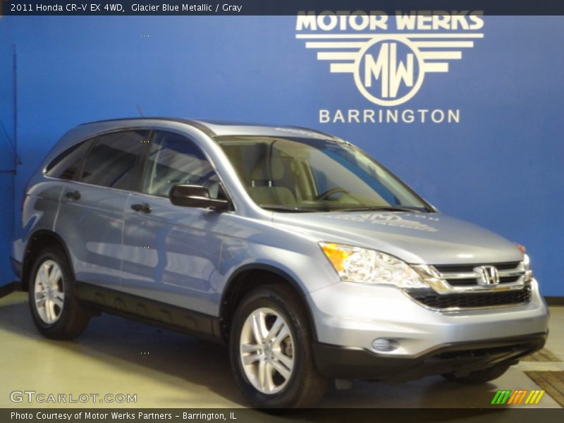 Glacier Blue Metallic / Gray 2011 Honda CR-V EX 4WD
