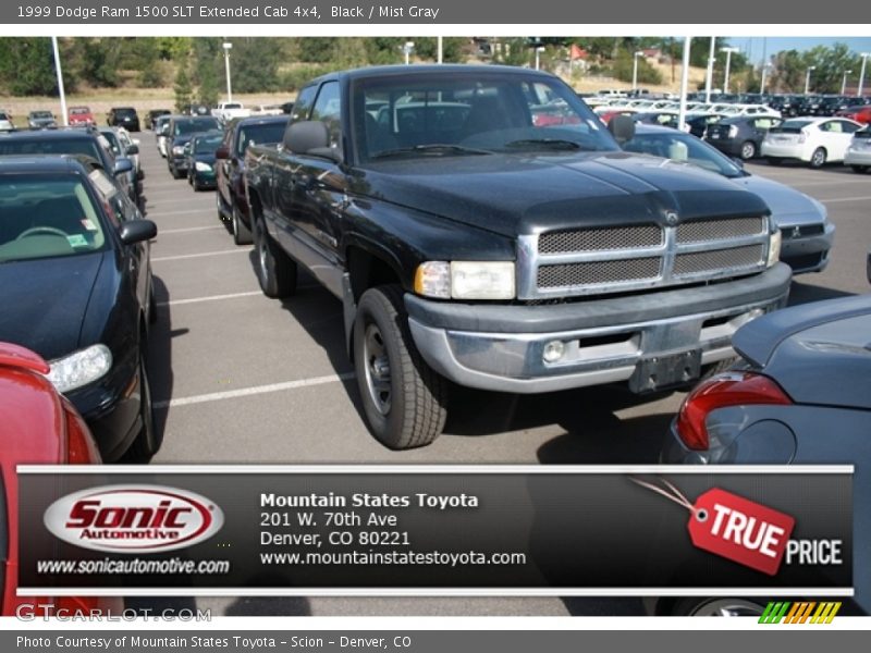 Black / Mist Gray 1999 Dodge Ram 1500 SLT Extended Cab 4x4