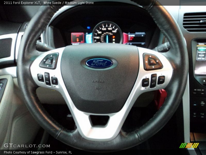 White Suede / Medium Light Stone 2011 Ford Explorer XLT