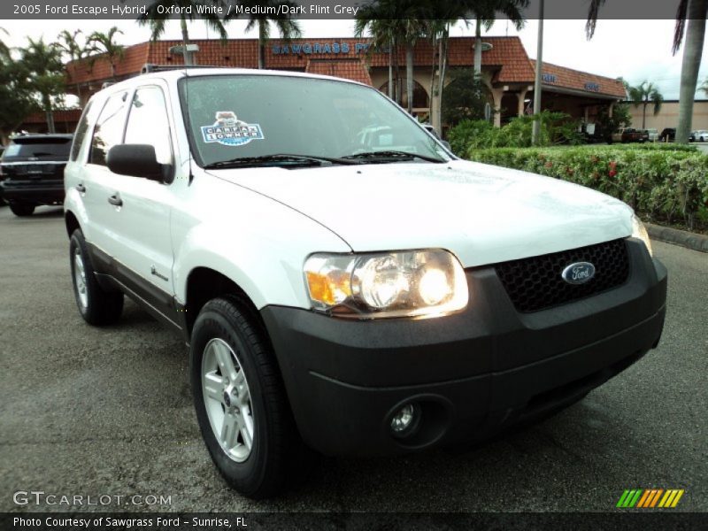 Oxford White / Medium/Dark Flint Grey 2005 Ford Escape Hybrid