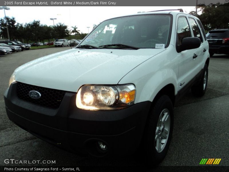 Oxford White / Medium/Dark Flint Grey 2005 Ford Escape Hybrid