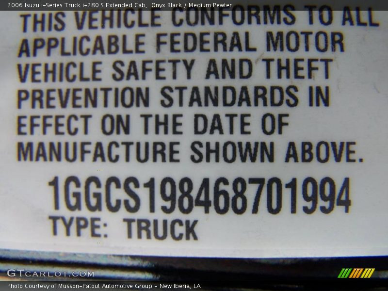 Onyx Black / Medium Pewter 2006 Isuzu i-Series Truck i-280 S Extended Cab
