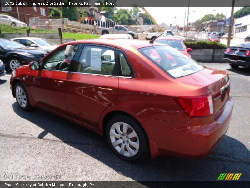 Paprika Red Pearl / Ivory 2009 Subaru Impreza 2.5i Sedan