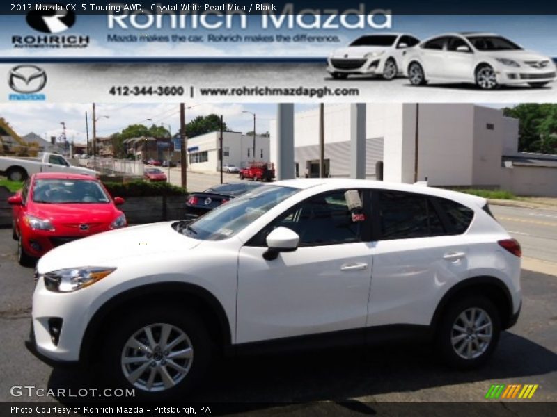 Crystal White Pearl Mica / Black 2013 Mazda CX-5 Touring AWD