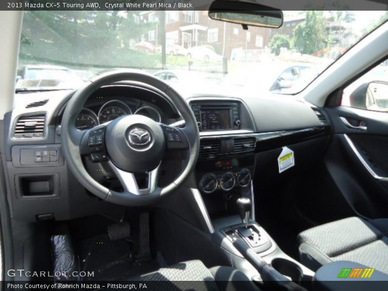 Crystal White Pearl Mica / Black 2013 Mazda CX-5 Touring AWD