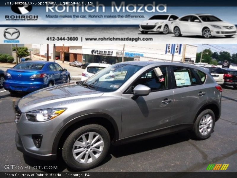 Liquid Silver / Black 2013 Mazda CX-5 Sport AWD