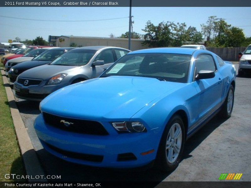 Grabber Blue / Charcoal Black 2011 Ford Mustang V6 Coupe