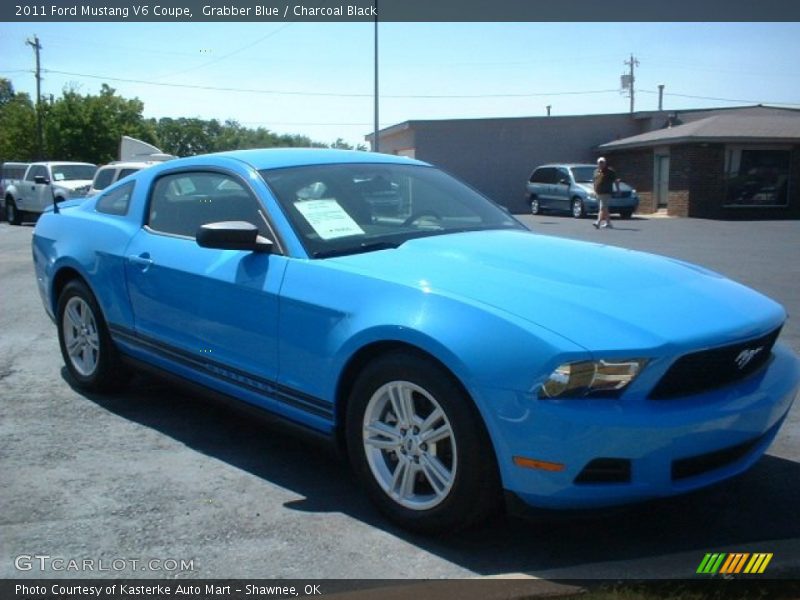 Grabber Blue / Charcoal Black 2011 Ford Mustang V6 Coupe