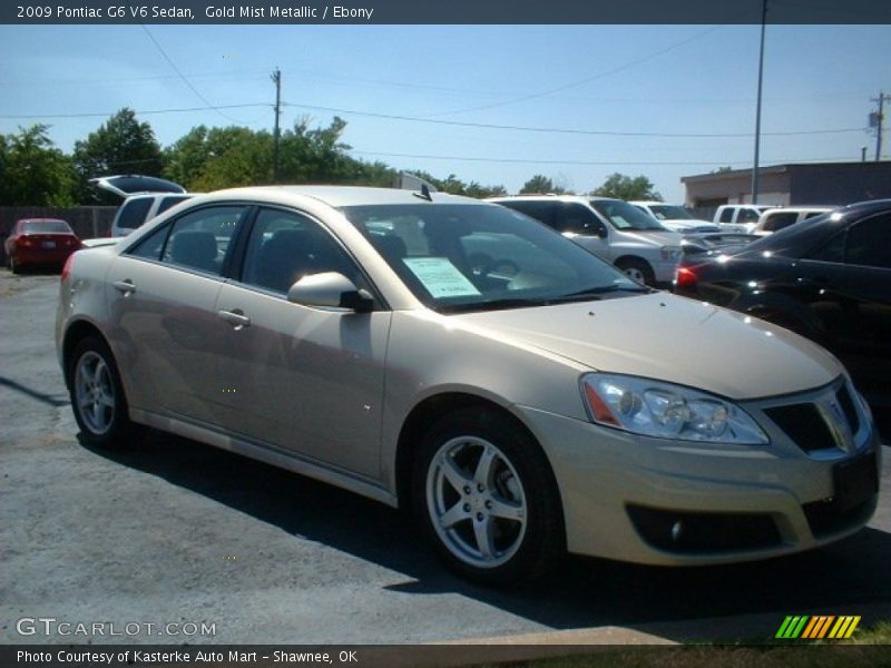 Gold Mist Metallic / Ebony 2009 Pontiac G6 V6 Sedan