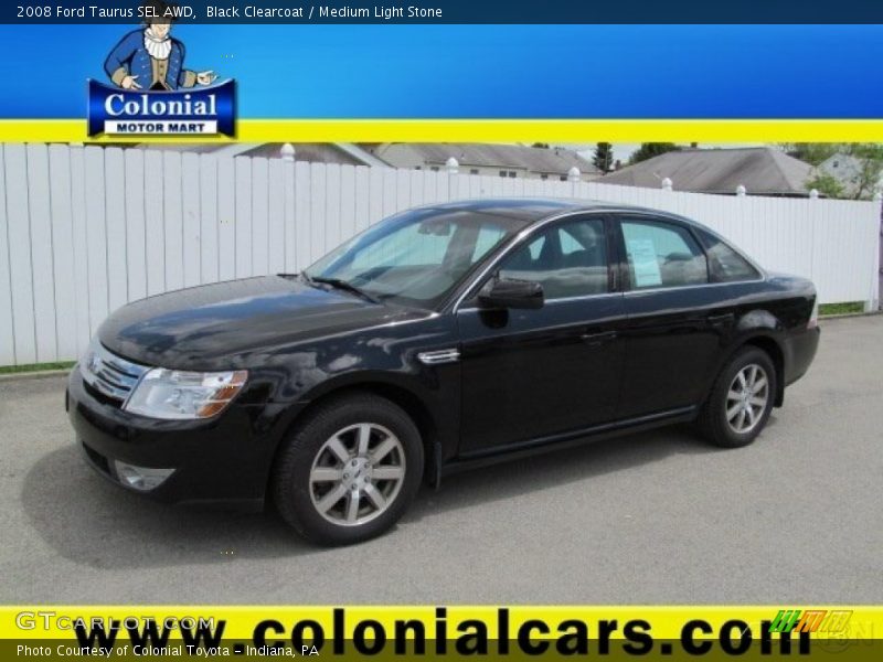Black Clearcoat / Medium Light Stone 2008 Ford Taurus SEL AWD