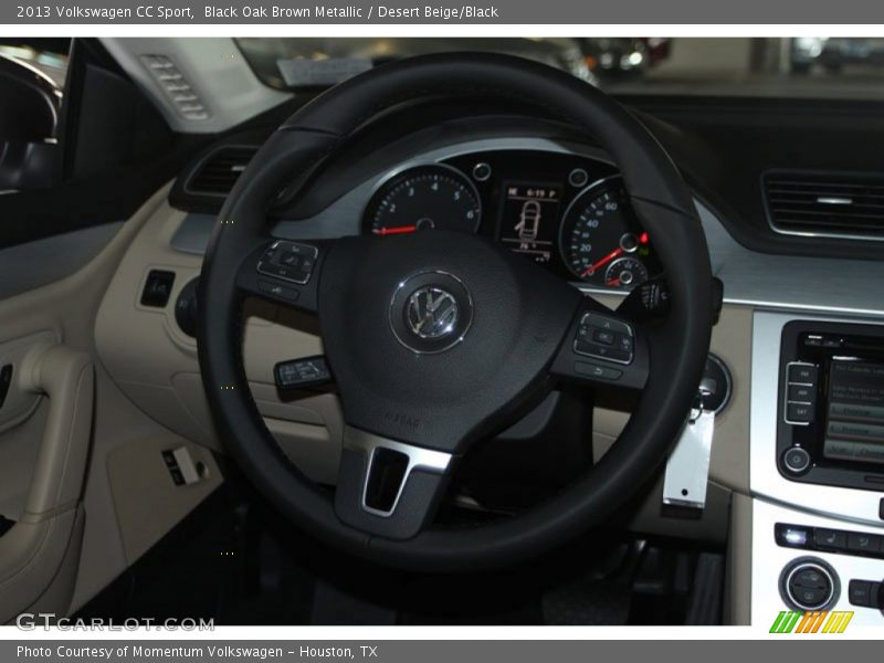Black Oak Brown Metallic / Desert Beige/Black 2013 Volkswagen CC Sport