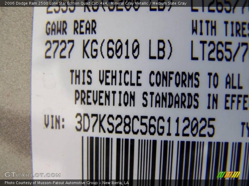 Mineral Gray Metallic / Medium Slate Gray 2006 Dodge Ram 2500 Lone Star Edition Quad Cab 4x4