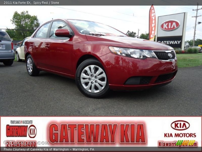 Spicy Red / Stone 2011 Kia Forte EX