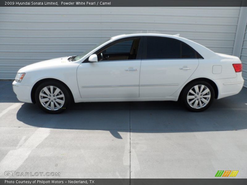 Powder White Pearl / Camel 2009 Hyundai Sonata Limited