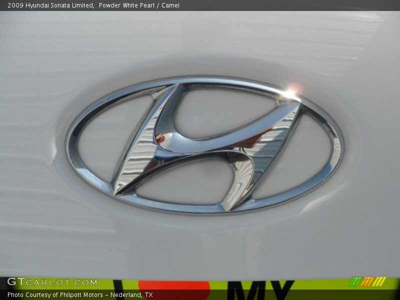 Powder White Pearl / Camel 2009 Hyundai Sonata Limited