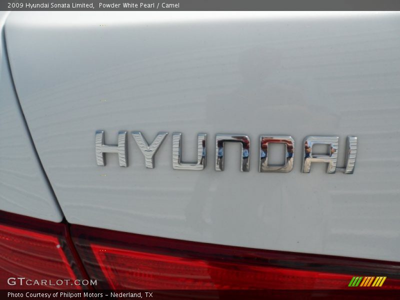 Powder White Pearl / Camel 2009 Hyundai Sonata Limited
