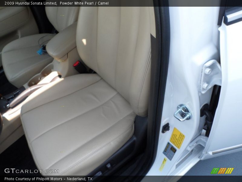 Powder White Pearl / Camel 2009 Hyundai Sonata Limited