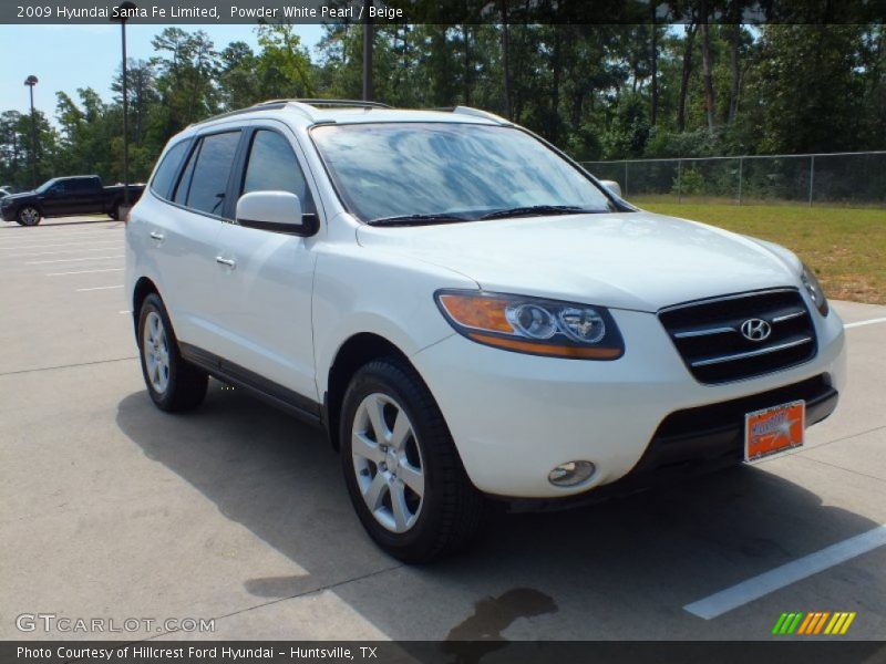 Powder White Pearl / Beige 2009 Hyundai Santa Fe Limited
