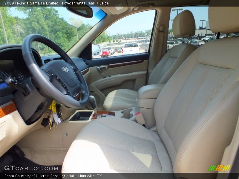 Powder White Pearl / Beige 2009 Hyundai Santa Fe Limited