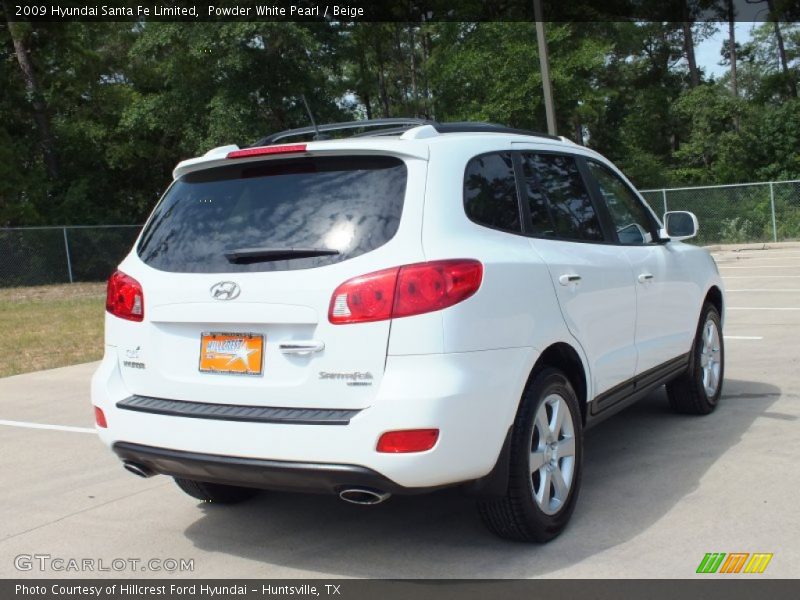 Powder White Pearl / Beige 2009 Hyundai Santa Fe Limited