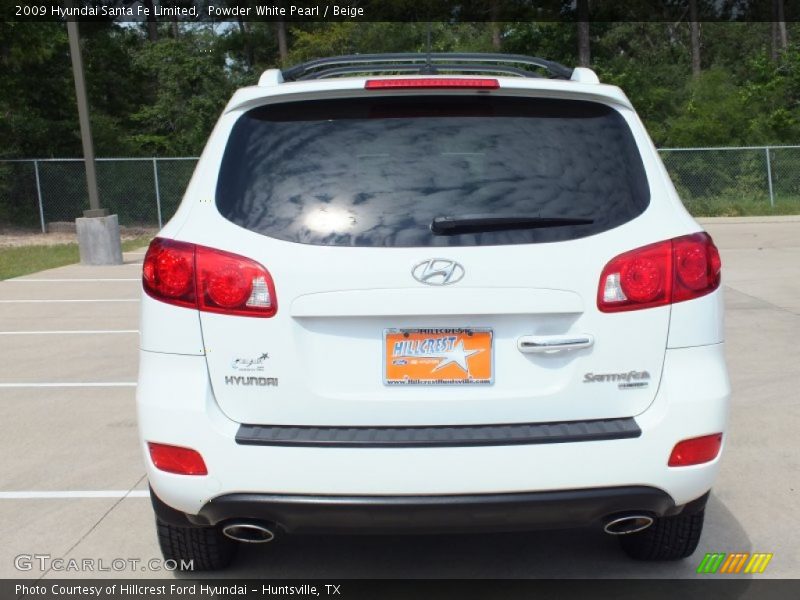 Powder White Pearl / Beige 2009 Hyundai Santa Fe Limited
