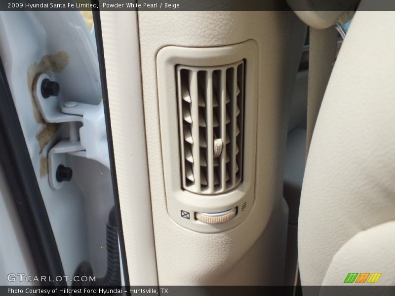 Powder White Pearl / Beige 2009 Hyundai Santa Fe Limited