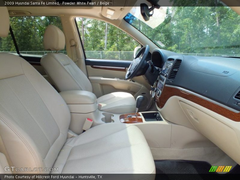 Powder White Pearl / Beige 2009 Hyundai Santa Fe Limited