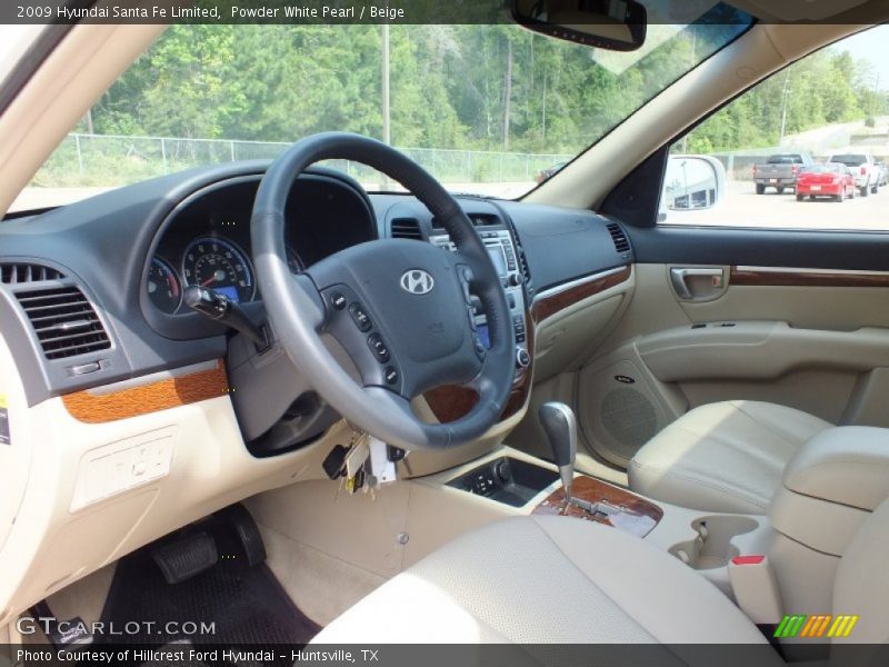 Powder White Pearl / Beige 2009 Hyundai Santa Fe Limited