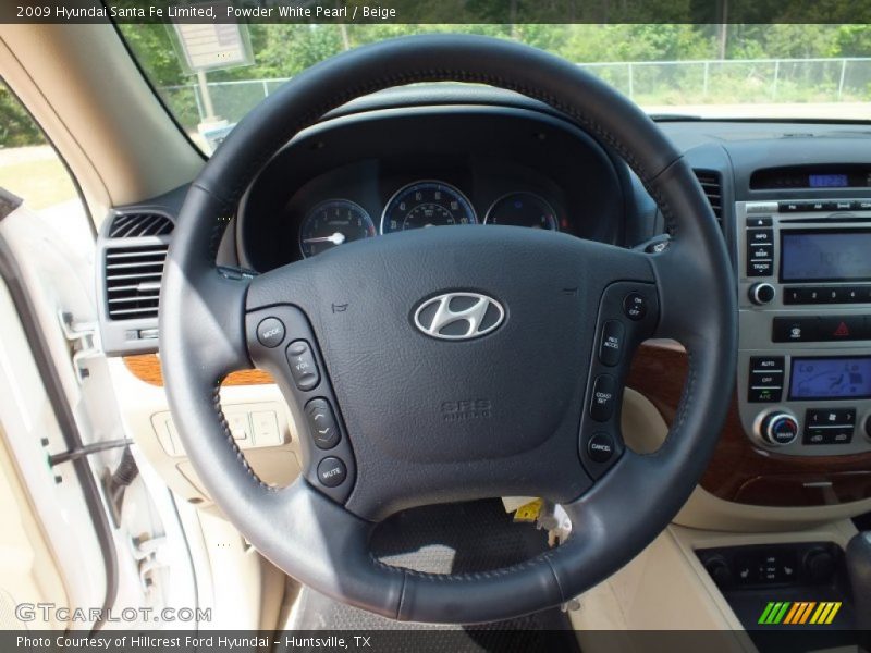 Powder White Pearl / Beige 2009 Hyundai Santa Fe Limited