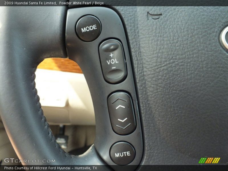 Powder White Pearl / Beige 2009 Hyundai Santa Fe Limited