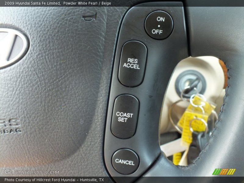 Powder White Pearl / Beige 2009 Hyundai Santa Fe Limited