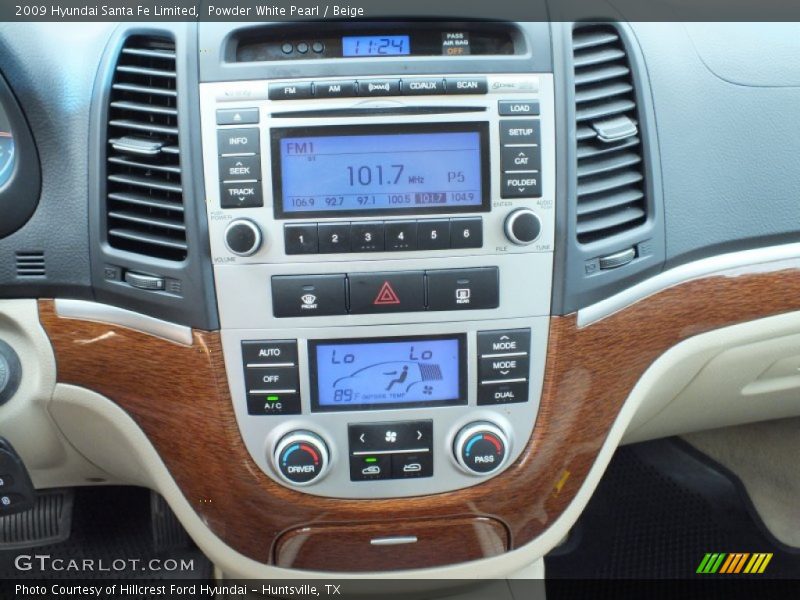 Powder White Pearl / Beige 2009 Hyundai Santa Fe Limited