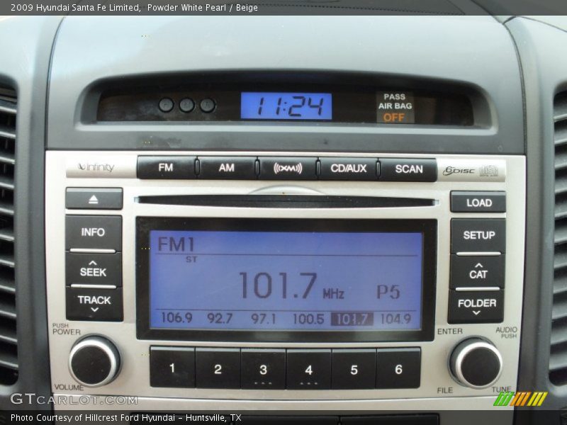 Powder White Pearl / Beige 2009 Hyundai Santa Fe Limited
