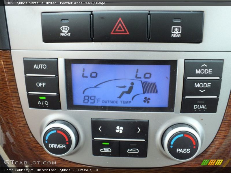 Powder White Pearl / Beige 2009 Hyundai Santa Fe Limited