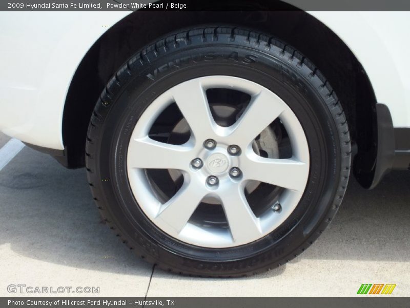 Powder White Pearl / Beige 2009 Hyundai Santa Fe Limited