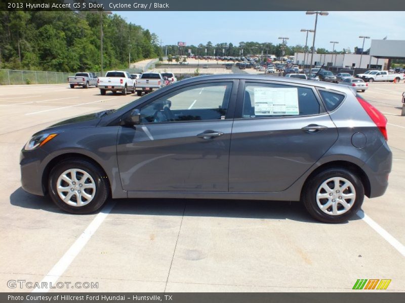 Cyclone Gray / Black 2013 Hyundai Accent GS 5 Door