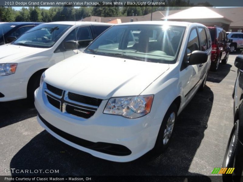 Stone White / Black/Light Graystone 2013 Dodge Grand Caravan American Value Package