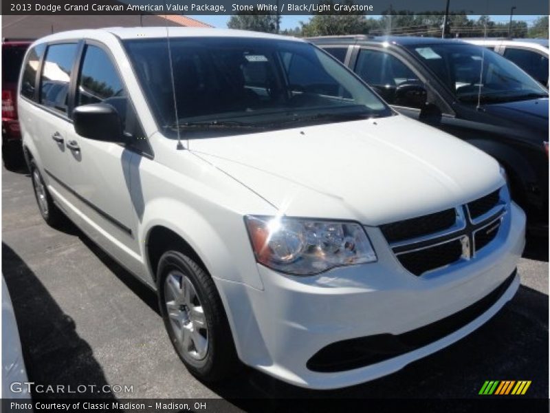 Stone White / Black/Light Graystone 2013 Dodge Grand Caravan American Value Package