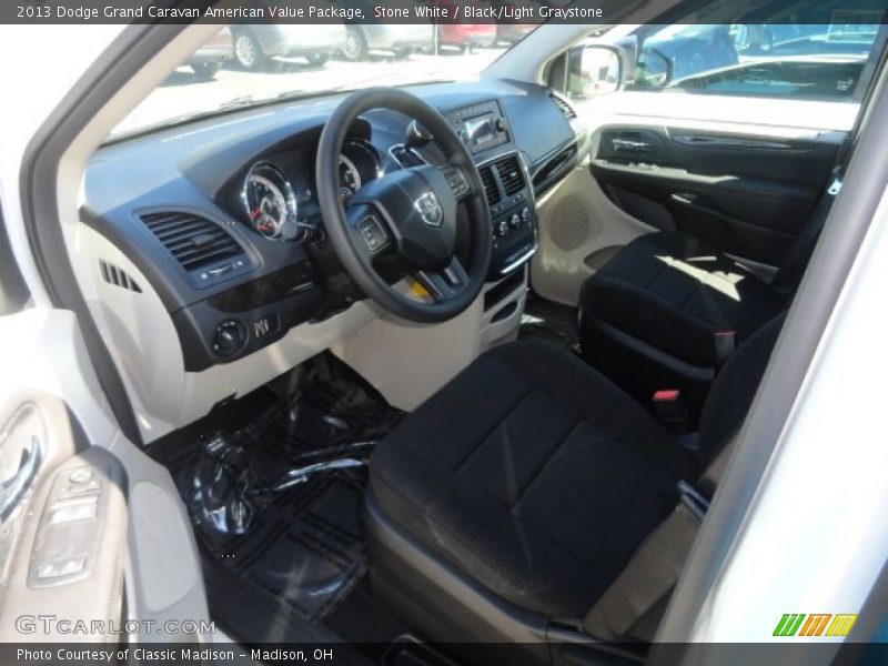 Stone White / Black/Light Graystone 2013 Dodge Grand Caravan American Value Package