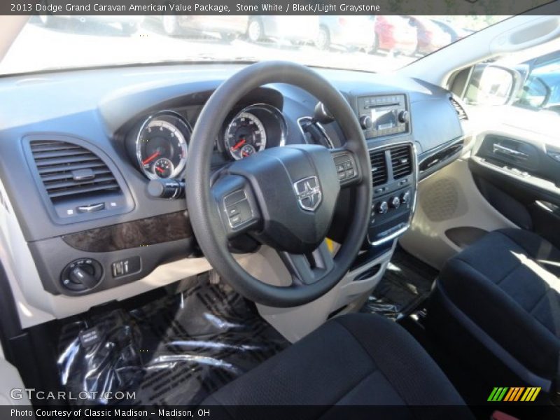 Stone White / Black/Light Graystone 2013 Dodge Grand Caravan American Value Package