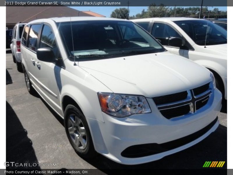 Stone White / Black/Light Graystone 2013 Dodge Grand Caravan SE