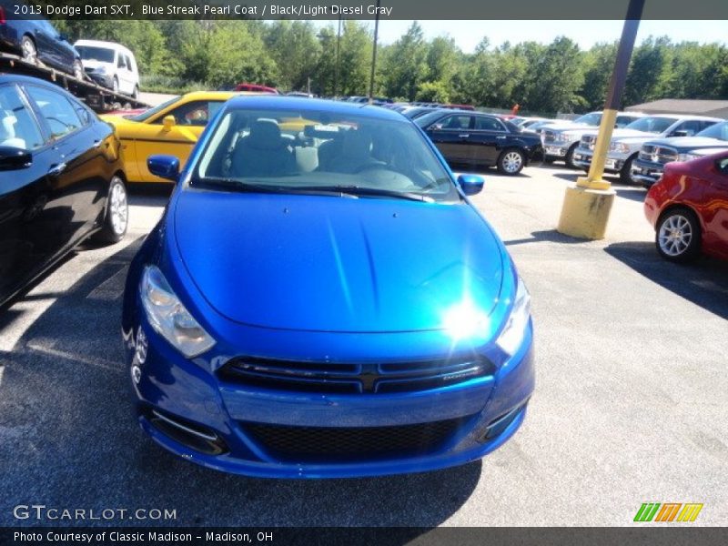 Blue Streak Pearl Coat / Black/Light Diesel Gray 2013 Dodge Dart SXT