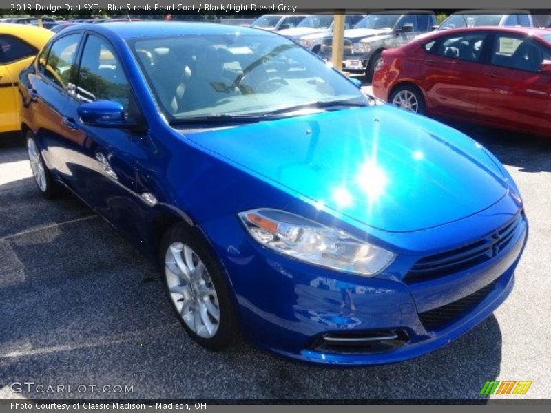 Blue Streak Pearl Coat / Black/Light Diesel Gray 2013 Dodge Dart SXT