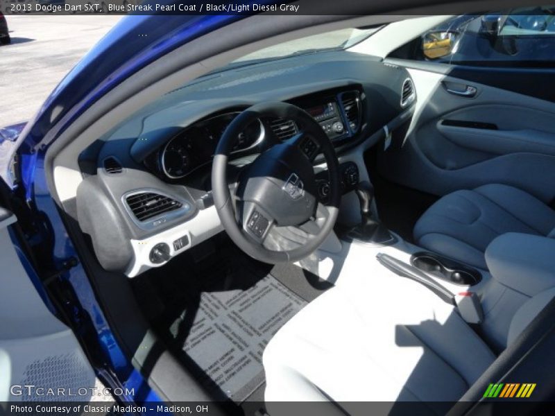 Blue Streak Pearl Coat / Black/Light Diesel Gray 2013 Dodge Dart SXT
