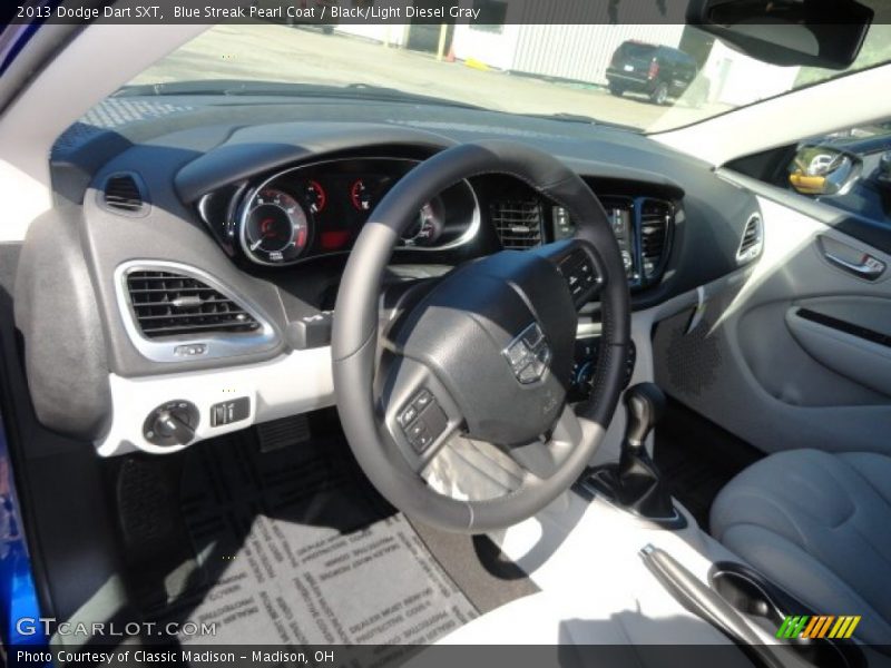 Blue Streak Pearl Coat / Black/Light Diesel Gray 2013 Dodge Dart SXT