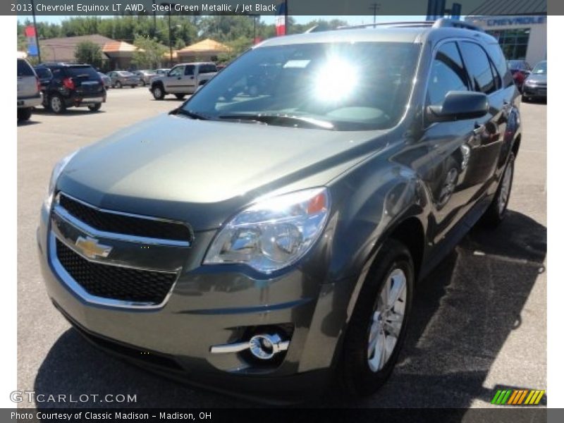 Steel Green Metallic / Jet Black 2013 Chevrolet Equinox LT AWD