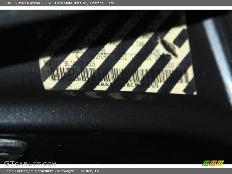 Dark Slate Metallic / Charcoal Black 2008 Nissan Maxima 3.5 SL