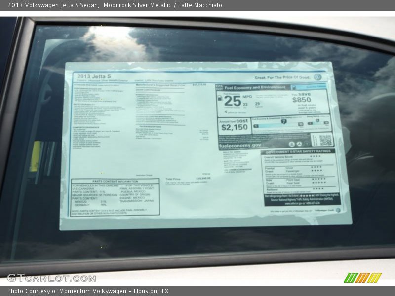  2013 Jetta S Sedan Window Sticker