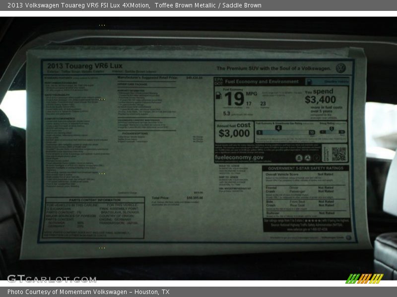 Toffee Brown Metallic / Saddle Brown 2013 Volkswagen Touareg VR6 FSI Lux 4XMotion