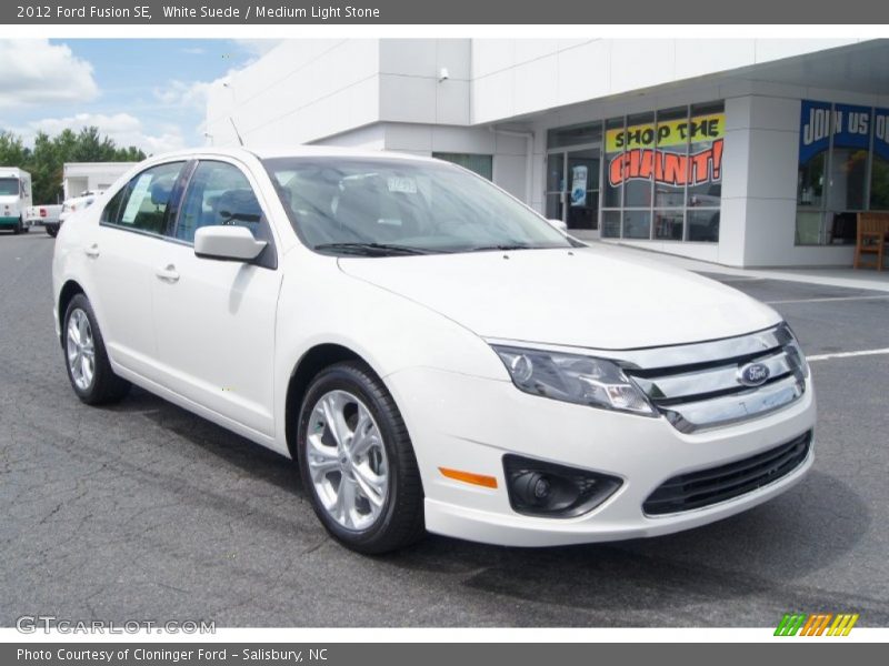 White Suede / Medium Light Stone 2012 Ford Fusion SE